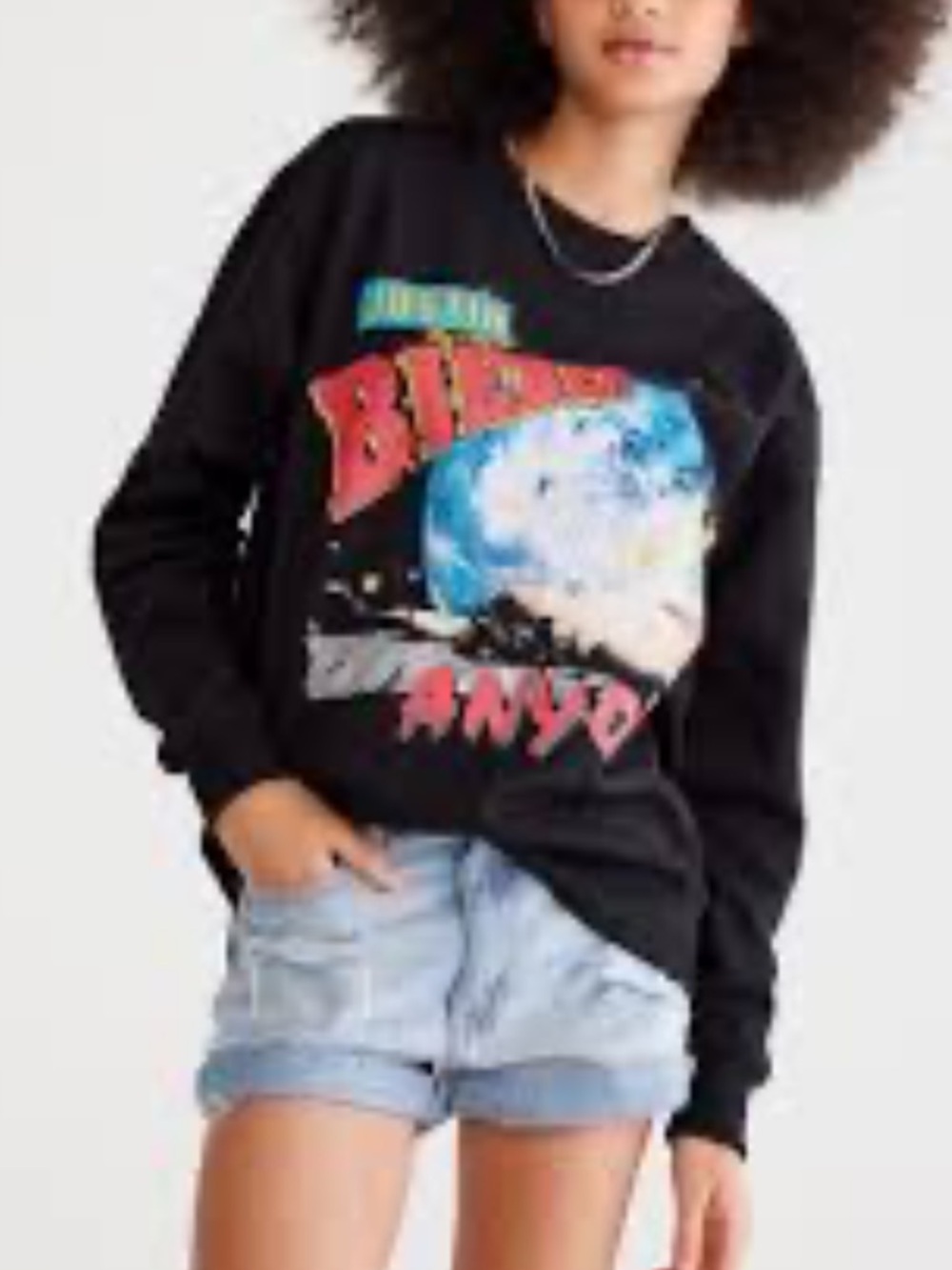 Justin Bieber 2022 “Anyone” Space Concert Crewneck Sweatshirt Women Size XL